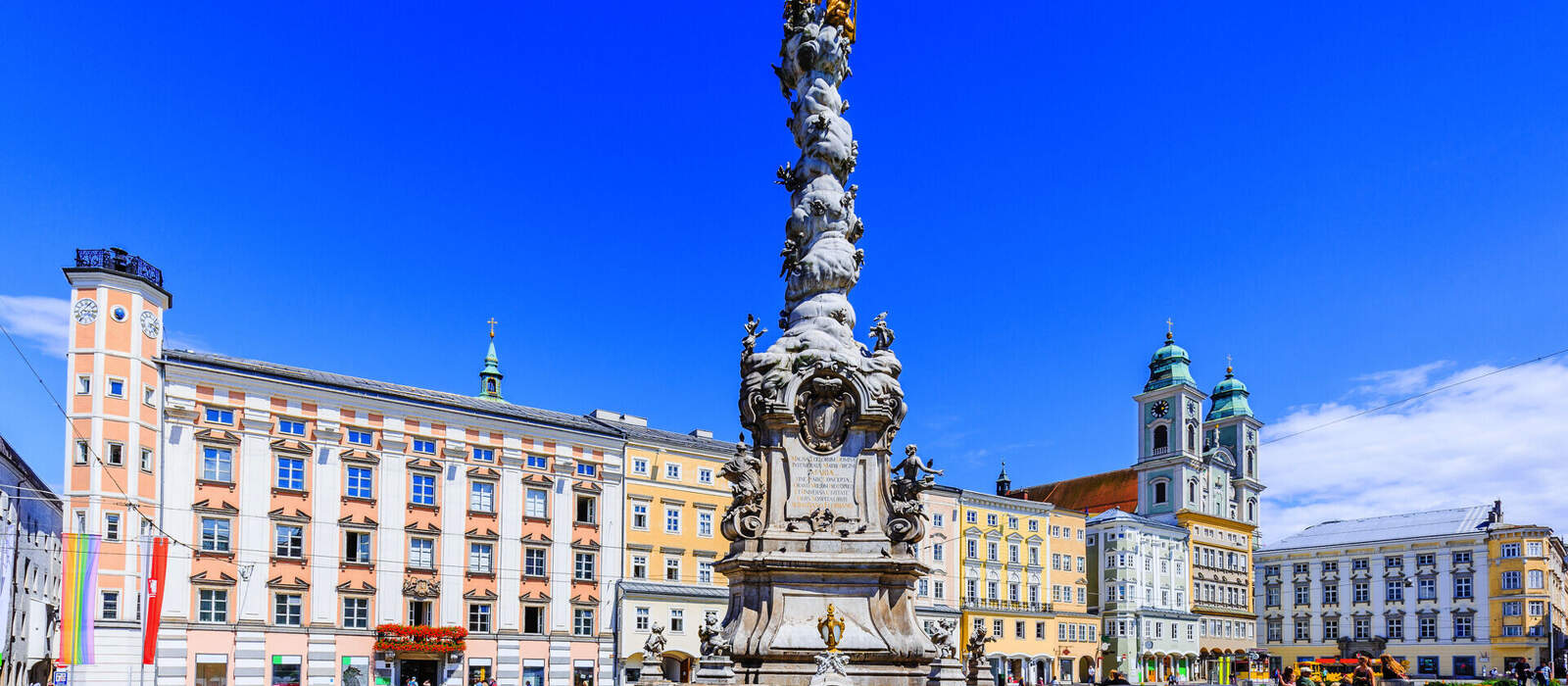 Dreifaltigkeitssäule auf dem Hauptplatz von Linz in Österreich ©emperorcosar - stock.adobe.com