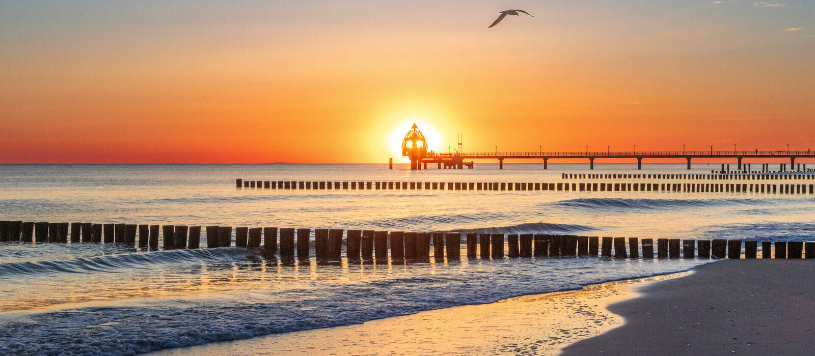 zum Sonnenaufgang am Strand von Zingst an der Ostsee © Karl - stock.adobe.com