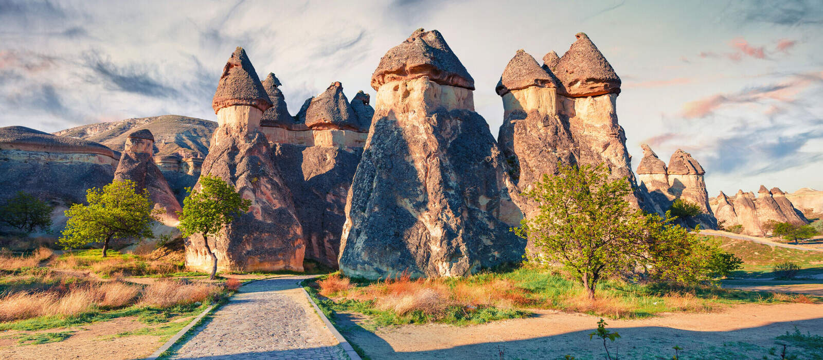 pilzartige Sandsteinformationen nahe dem Dorf Cavusin in Kappadokien in der Region Zentralanatolien in der Türkei © Andrew Mayovskyy - stock.adobe.com