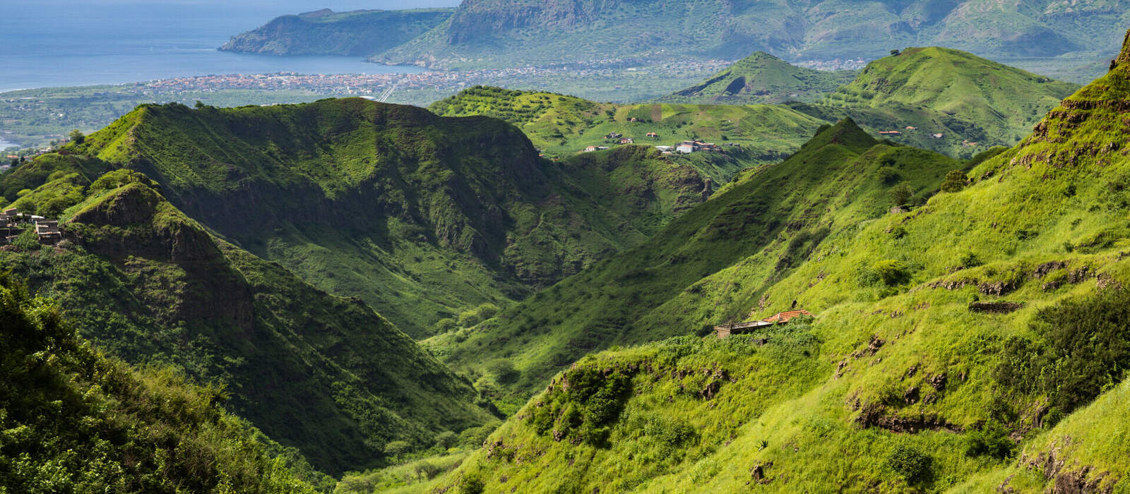 Mountainous green Santiago Island landscape in rain season in Cape Verde © Samuel B. - stock.adobe.com